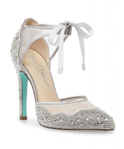 Betsey Johnson Women's Iris Evening Pumps Silver $45.78 Shoes