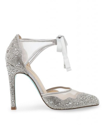 Betsey Johnson Women's Iris Evening Pumps Silver $45.78 Shoes