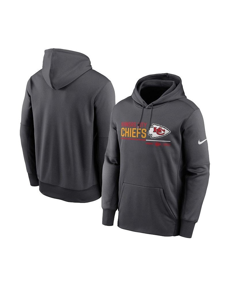 Men's Anthracite Kansas City Chiefs Prime Logo Name Split Pullover Hoodie $44.10 Sweatshirt