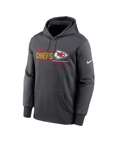 Men's Anthracite Kansas City Chiefs Prime Logo Name Split Pullover Hoodie $44.10 Sweatshirt