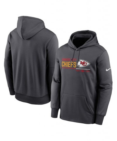 Men's Anthracite Kansas City Chiefs Prime Logo Name Split Pullover Hoodie $44.10 Sweatshirt