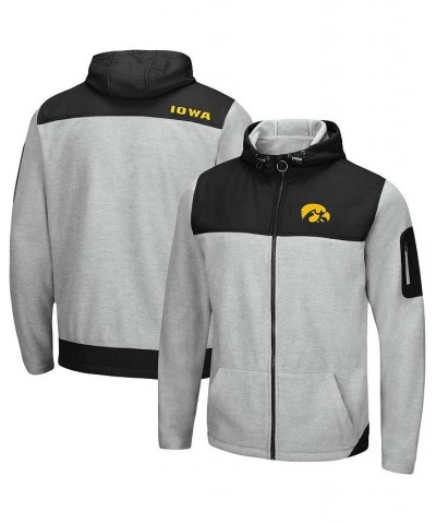 Men's Heathered Gray, Black Iowa Hawkeyes Schwartz Full-Zip Hoodie $32.80 Sweatshirt