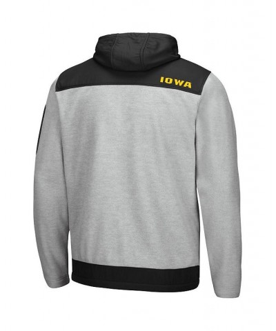 Men's Heathered Gray, Black Iowa Hawkeyes Schwartz Full-Zip Hoodie $32.80 Sweatshirt