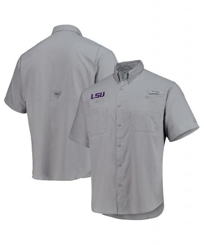 Men's Gray LSU Tigers Tamiami Omni-Shade Button-Down Shirt $30.55 Shirts