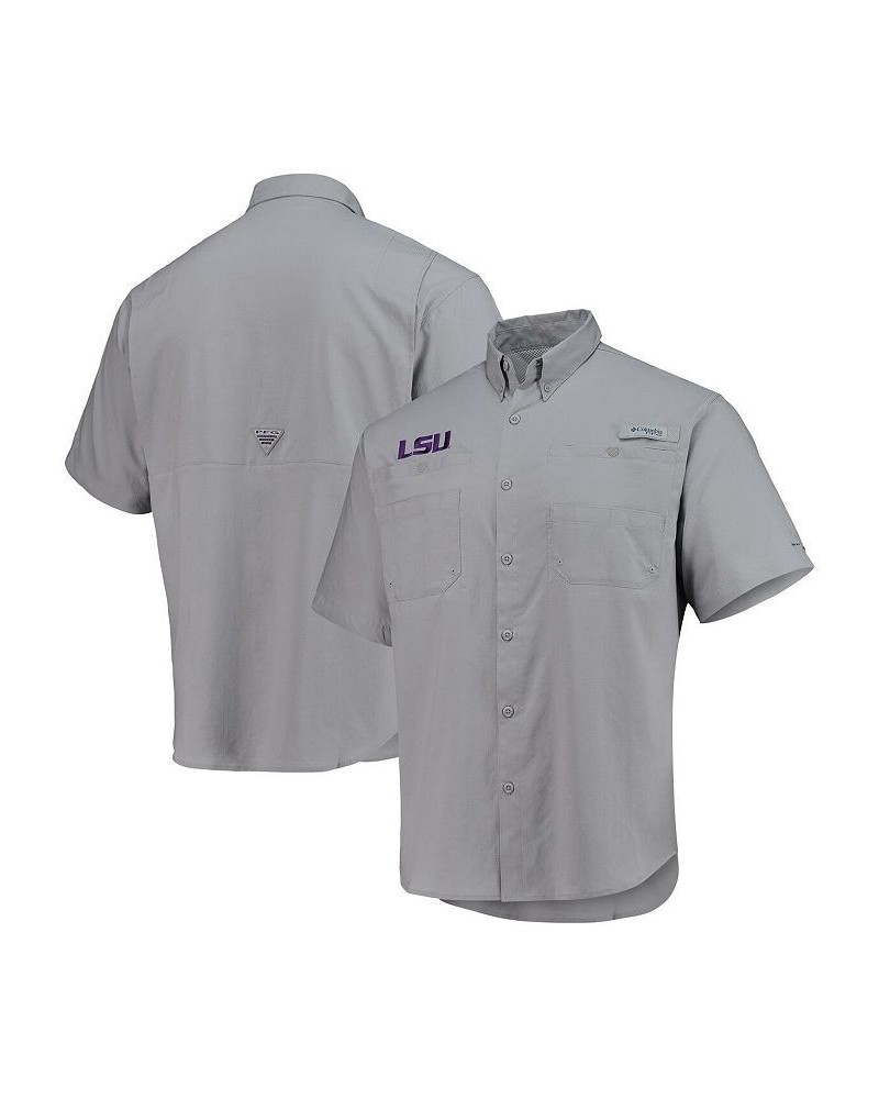 Men's Gray LSU Tigers Tamiami Omni-Shade Button-Down Shirt $30.55 Shirts