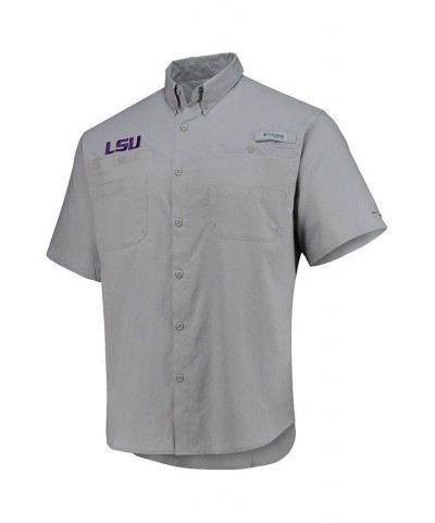 Men's Gray LSU Tigers Tamiami Omni-Shade Button-Down Shirt $30.55 Shirts