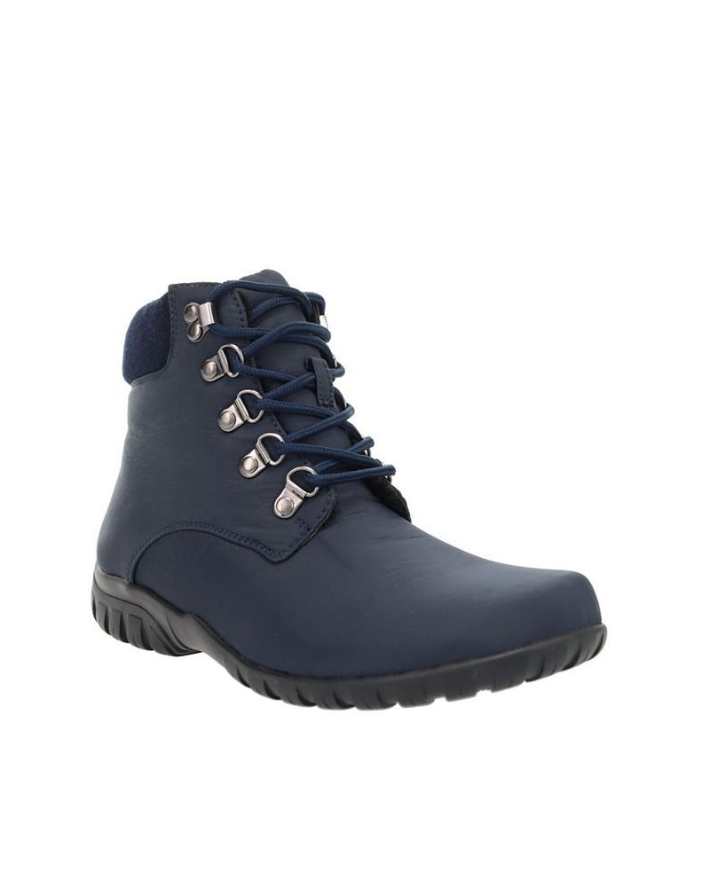 Women's Dani Ankle Lace Water Repellent Boots Blue $54.97 Shoes