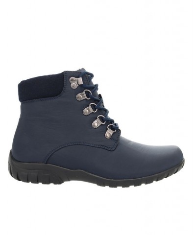 Women's Dani Ankle Lace Water Repellent Boots Blue $54.97 Shoes