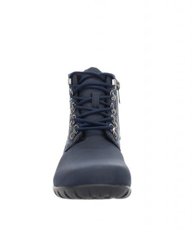 Women's Dani Ankle Lace Water Repellent Boots Blue $54.97 Shoes