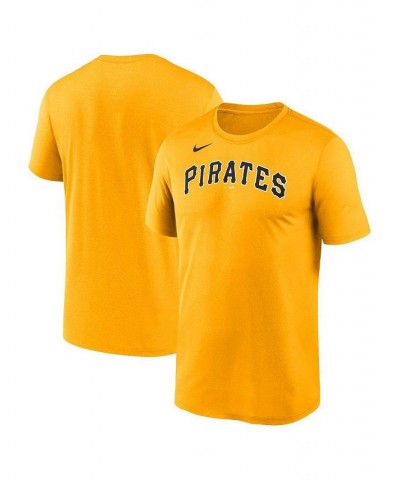 Men's Gold Pittsburgh Pirates Wordmark Legend Performance Big and Tall T-shirt $28.49 T-Shirts