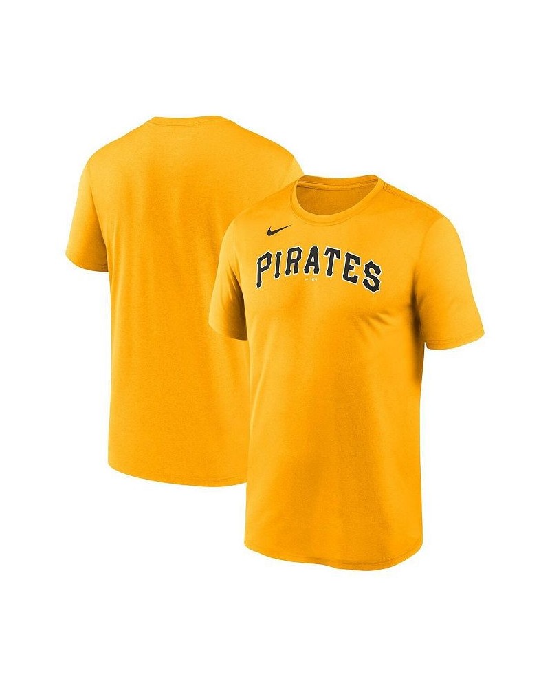 Men's Gold Pittsburgh Pirates Wordmark Legend Performance Big and Tall T-shirt $28.49 T-Shirts