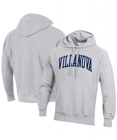 Men's Heathered Gray Villanova Wildcats Team Arch Reverse Weave Pullover Hoodie $49.39 Sweatshirt
