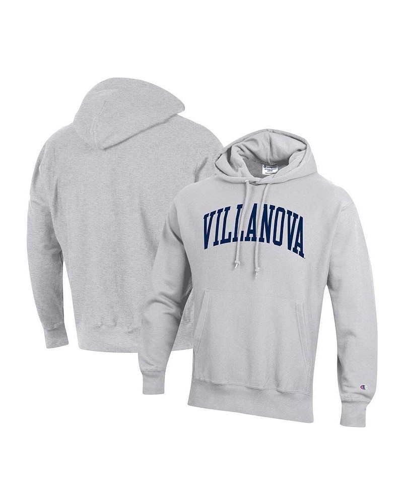 Men's Heathered Gray Villanova Wildcats Team Arch Reverse Weave Pullover Hoodie $49.39 Sweatshirt