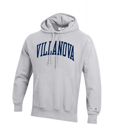 Men's Heathered Gray Villanova Wildcats Team Arch Reverse Weave Pullover Hoodie $49.39 Sweatshirt