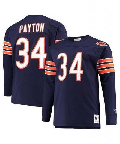 Men's Walter Payton Navy Chicago Bears Big and Tall Retired Player Name and Number Long Sleeve Top $53.30 Tops