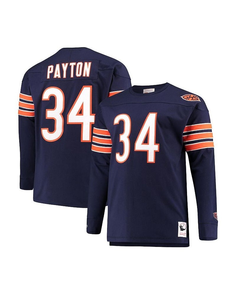 Men's Walter Payton Navy Chicago Bears Big and Tall Retired Player Name and Number Long Sleeve Top $53.30 Tops