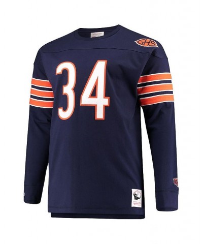 Men's Walter Payton Navy Chicago Bears Big and Tall Retired Player Name and Number Long Sleeve Top $53.30 Tops