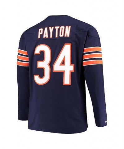 Men's Walter Payton Navy Chicago Bears Big and Tall Retired Player Name and Number Long Sleeve Top $53.30 Tops