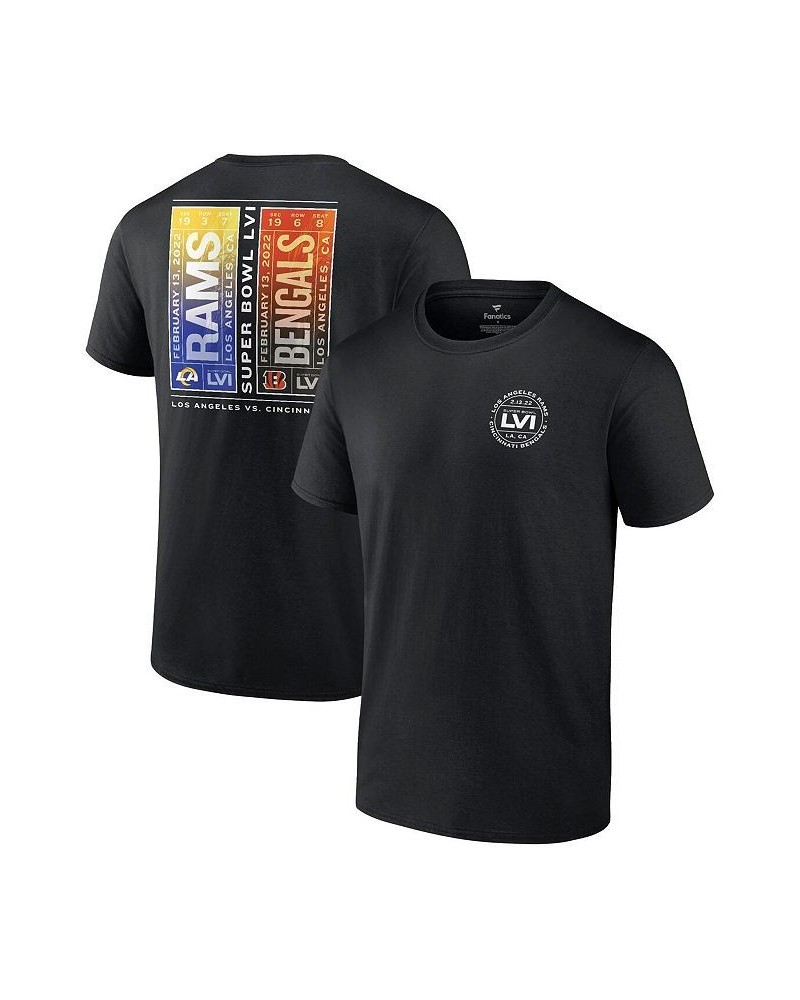 Men's Branded Black Cincinnati Bengals Vs. Los Angeles Rams Super Bowl LVI Matchup Tickets Please T-shirt $15.58 T-Shirts