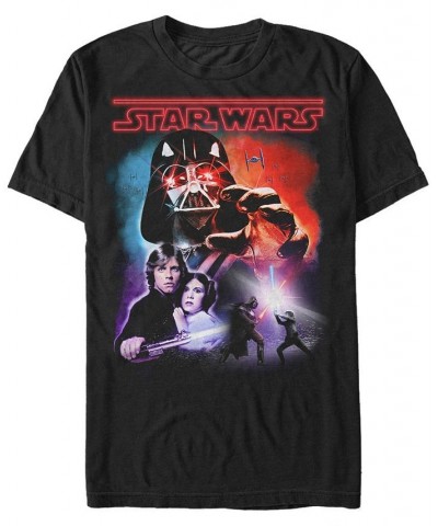 Star Wars Men's Classic Luke And Darth Vader Lightsaber Battle Short Sleeve T-Shirt Black $17.15 T-Shirts