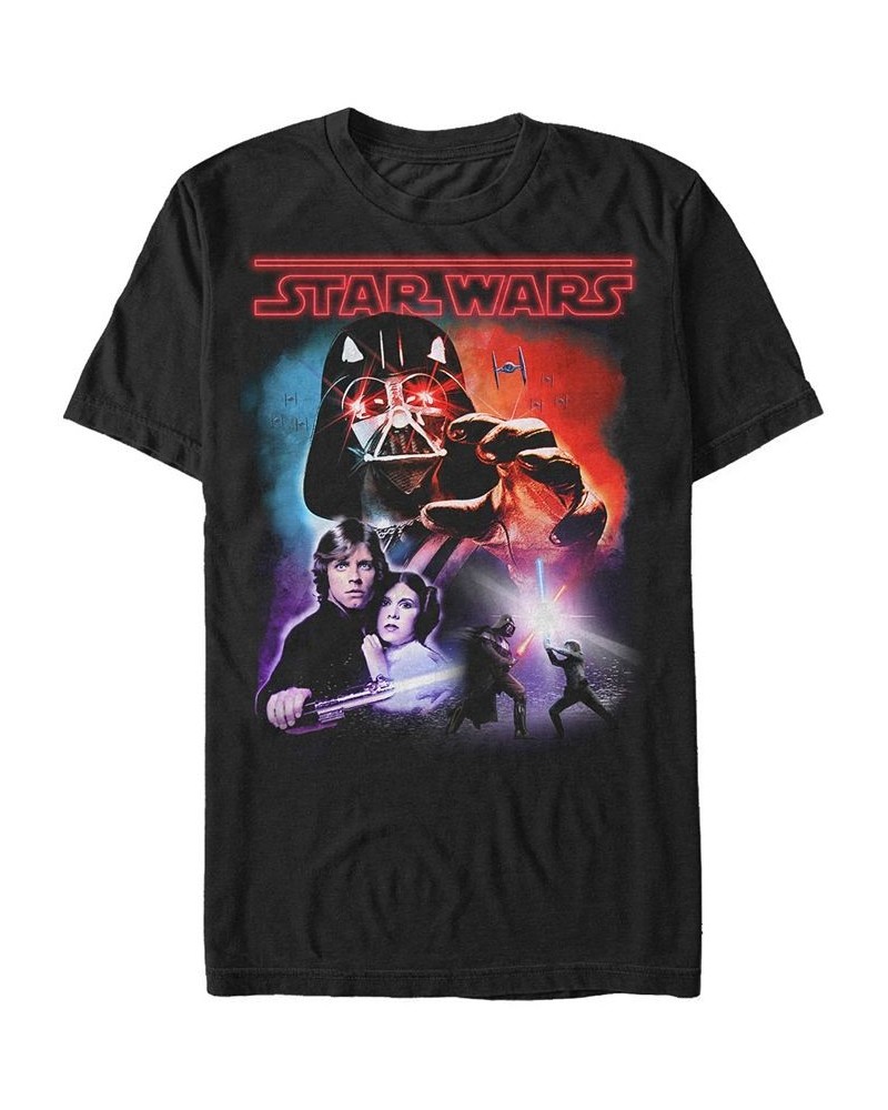 Star Wars Men's Classic Luke And Darth Vader Lightsaber Battle Short Sleeve T-Shirt Black $17.15 T-Shirts