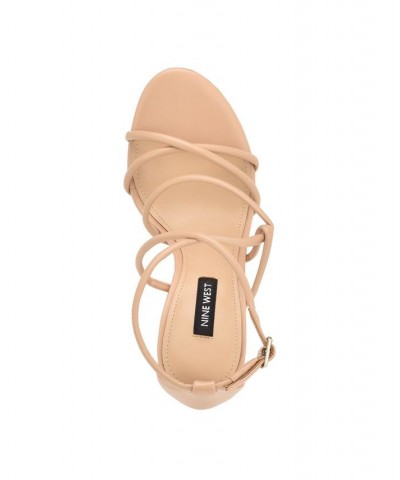 Women's Besasy Round Toe Strappy Dress Sandals Tan/Beige $38.85 Shoes