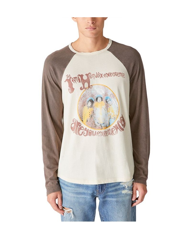 Men's Jimi Hendrix Graphic Baseball Long Sleeve T-shirt Multi $20.71 T-Shirts