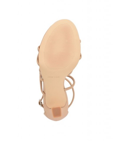 Women's Besasy Round Toe Strappy Dress Sandals Tan/Beige $38.85 Shoes