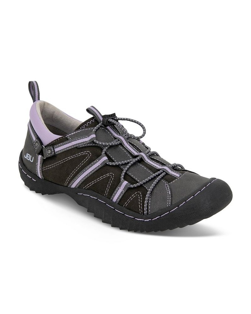 Women's Synergy Bungee Lace-Up Sporty Sneakers Gray $24.47 Shoes