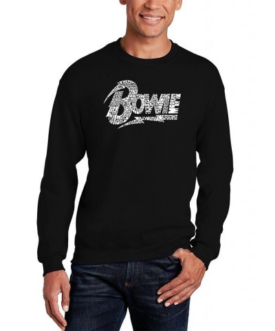 Men's David Bowie Logo Word Art Crew Sweatshirt Multi $25.49 Sweatshirt