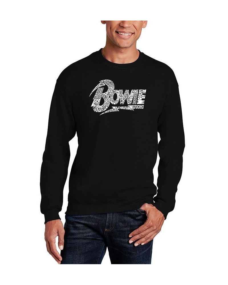 Men's David Bowie Logo Word Art Crew Sweatshirt Multi $25.49 Sweatshirt