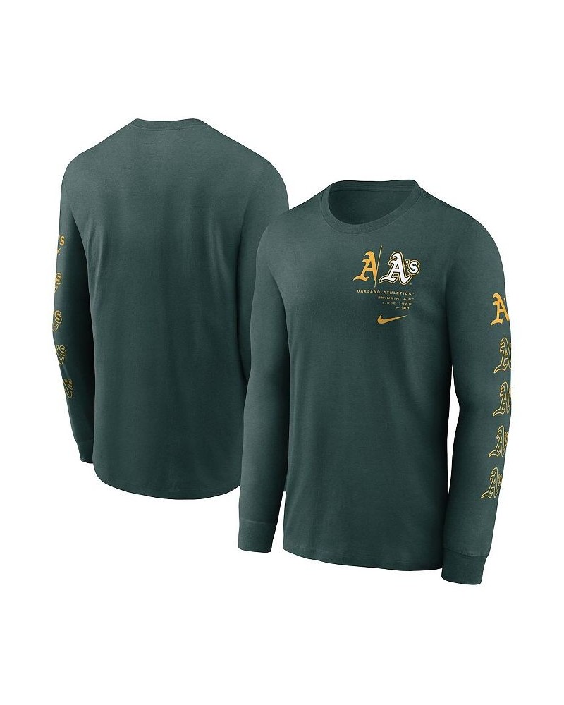 Men's Green Oakland Athletics Team Slider Tri-Blend Long Sleeve T-shirt $24.75 T-Shirts