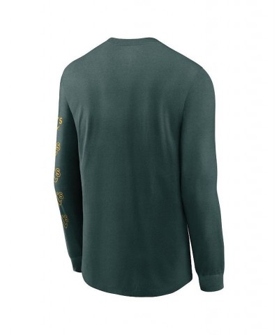 Men's Green Oakland Athletics Team Slider Tri-Blend Long Sleeve T-shirt $24.75 T-Shirts