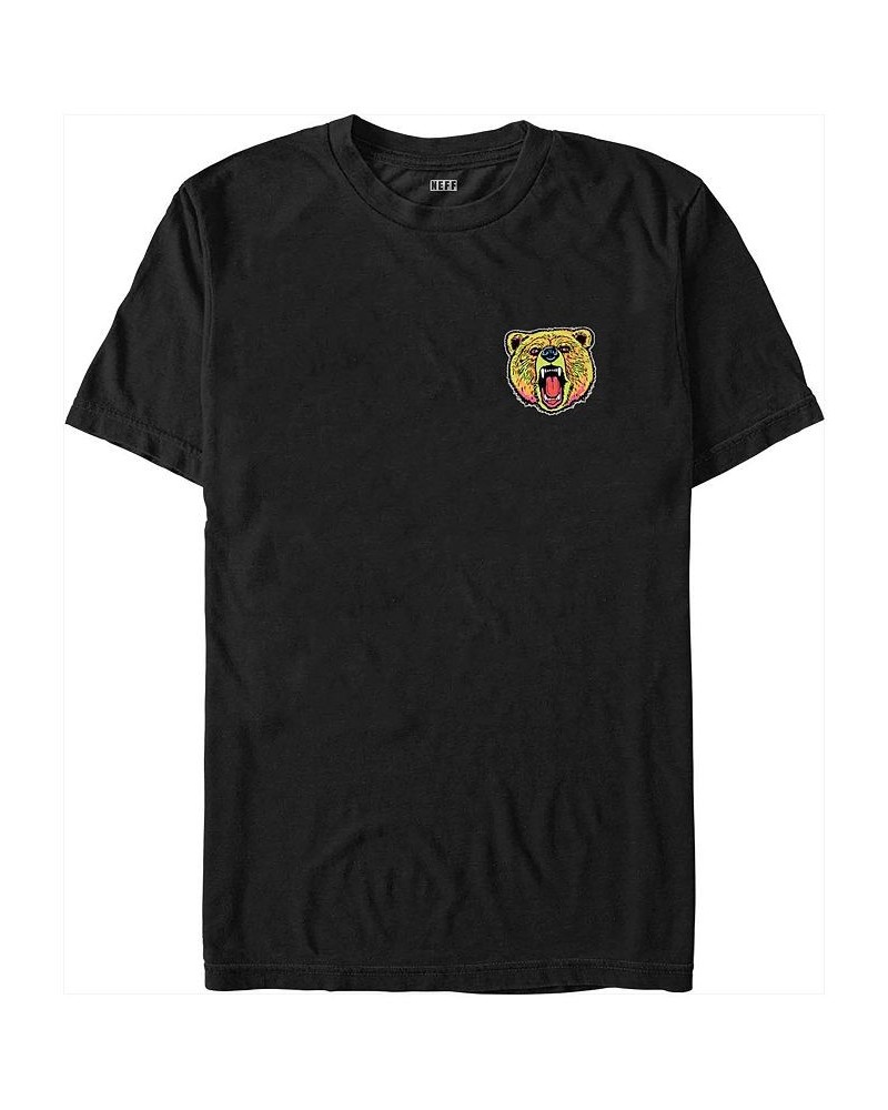 Men's NEFF Psychedelic Bear Short Sleeve T-shirt Black $14.35 T-Shirts