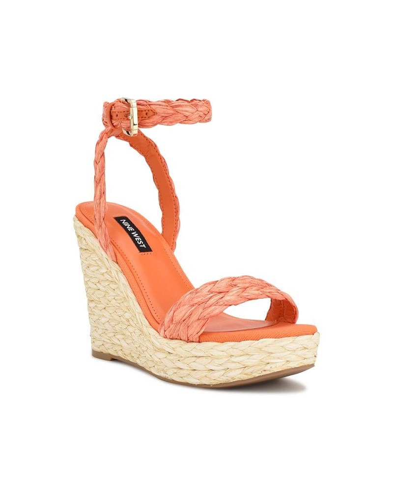 Women's Henri Round Toe Woven Wedge Sandals PD05 $33.79 Shoes