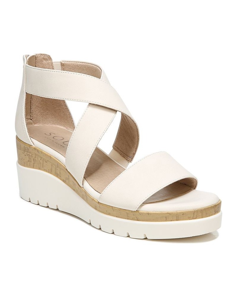 Goodtimes Ankle Strap Wedge Sandals Ivory/Cream $45.00 Shoes