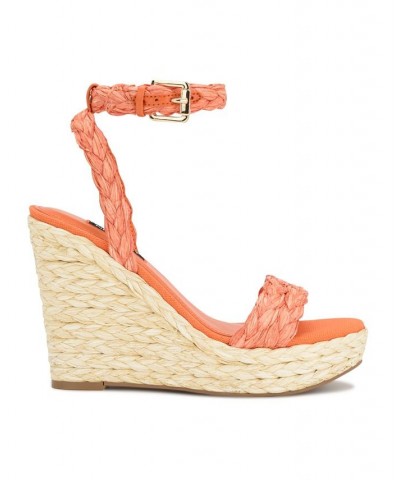 Women's Henri Round Toe Woven Wedge Sandals PD05 $33.79 Shoes