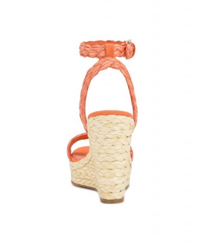 Women's Henri Round Toe Woven Wedge Sandals PD05 $33.79 Shoes