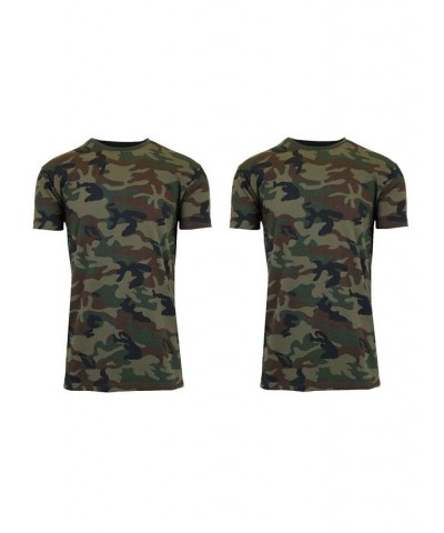 Men's Short Sleeve Crew Neck Camo Printed Tee, Pack of 2 Multi $22.88 T-Shirts