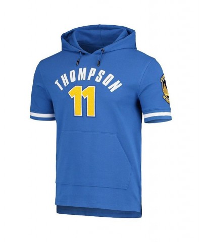 Men's Klay Thompson Royal Golden State Warriors Name and Number Short Sleeve Pullover Hoodie $39.60 Sweatshirt