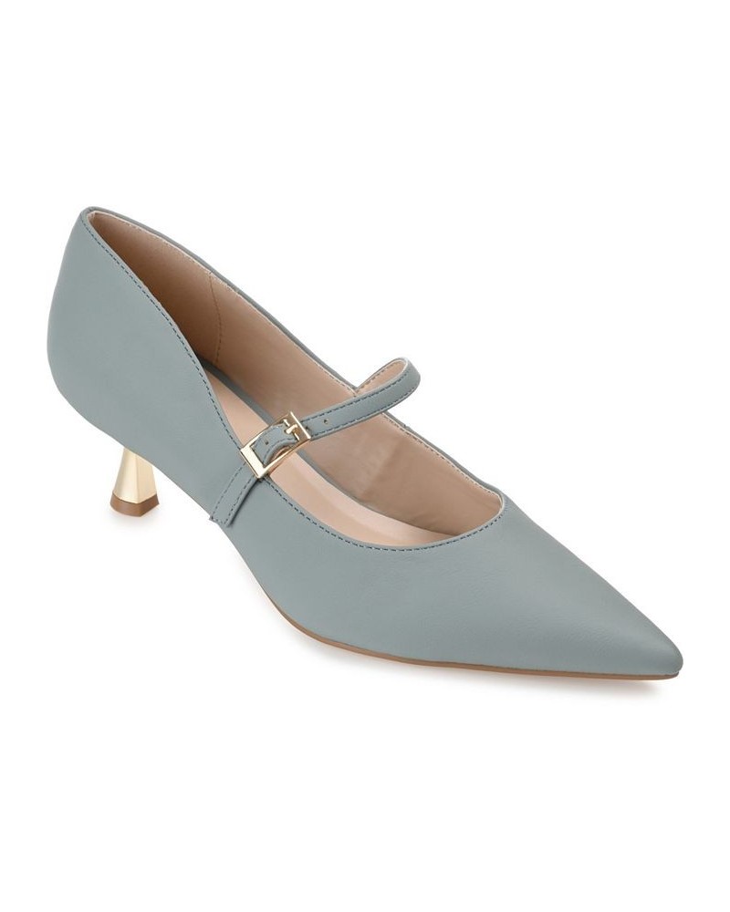 Women's Manza Kitten Heel Blue $43.00 Shoes