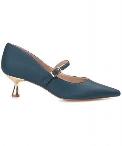 Women's Manza Kitten Heel Blue $43.00 Shoes