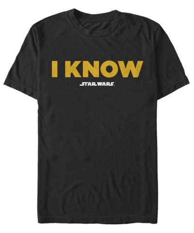 Star Wars Men's Leia I Know Short Sleeve T-Shirt Black $19.94 T-Shirts