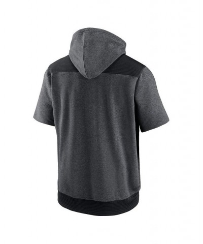 Men's Heathered Charcoal, Black St. Louis Cardinals Authentic Collection Dry Flux Performance Quarter-zip Short Sleeve Hoodie...