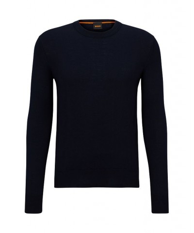 BOSS Men's Regular-Fit Tonal Logo Crew-Neck Sweater Blue $41.04 Sweaters