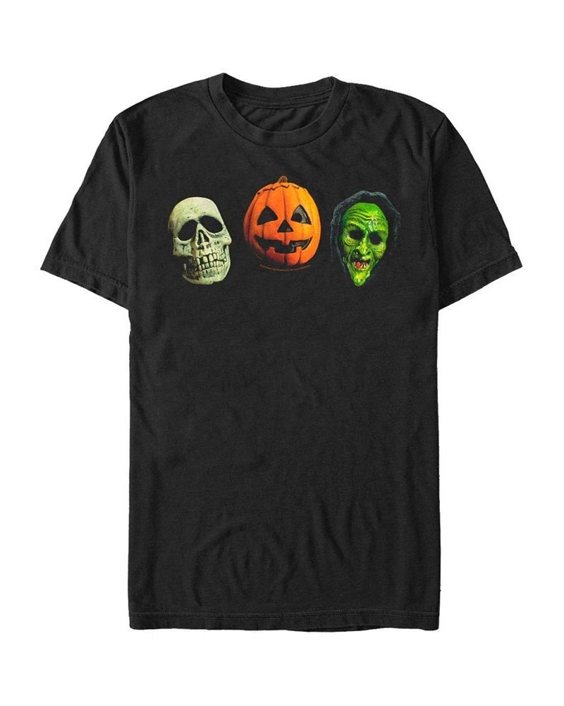 Halloween 3 Silver Masks Men's Short Sleeve T-shirt Black $17.15 T-Shirts