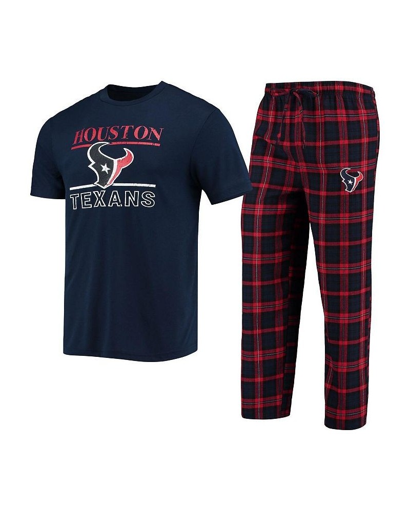 Men's Navy, Red Houston Texans Lodge T-shirt and Pants Set $35.39 Pajama