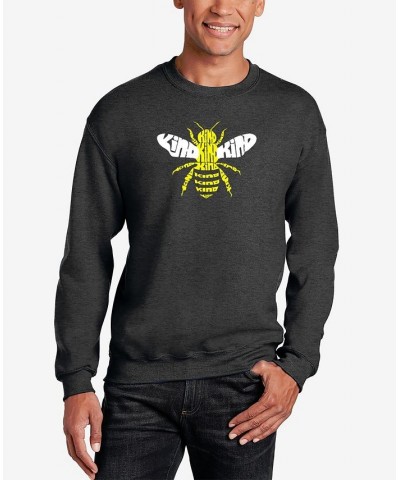 Men's Bee Kind Word Art Crew Neck Sweatshirt Gray $27.49 Sweatshirt