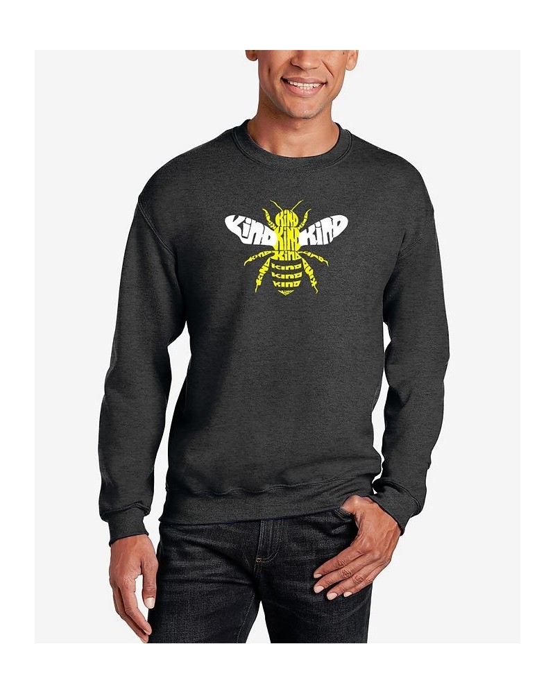 Men's Bee Kind Word Art Crew Neck Sweatshirt Gray $27.49 Sweatshirt