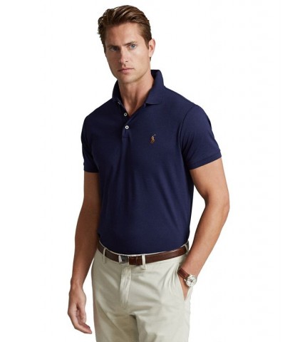Men's Custom Slim Fit Cotton Polo Blue $38.40 Polo Shirts